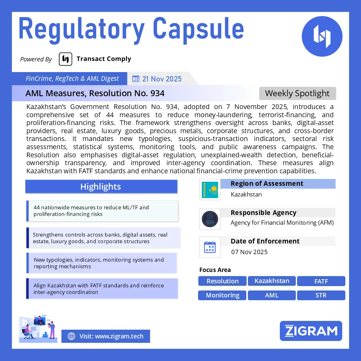 Kazakhstan Adopts Comprehensive 2025–2027 AML/CFT Measures Under Government Resolution No. 934