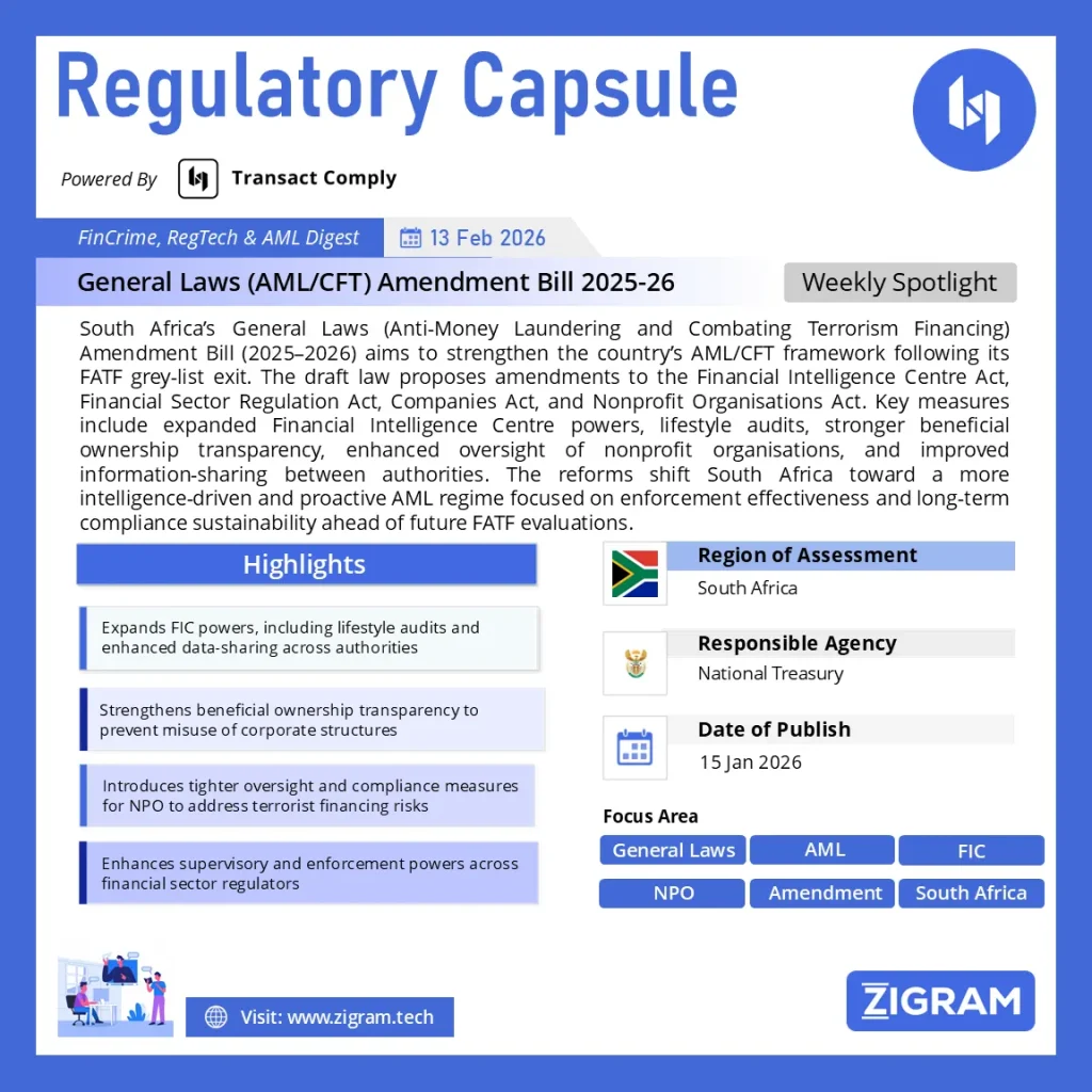 South Africa AML Amendment Bill 2025 Explained: Key Regulatory Changes, Sections Amended & Compliance Impact